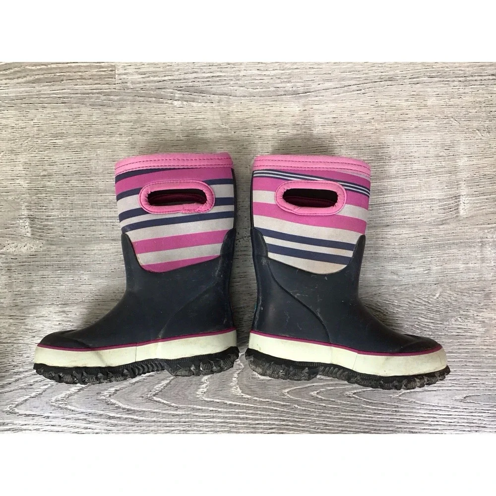 Bogs Grasp Toddler Waterproof Winter Boots Size 9 Pink Multi Stripe -30F/-34C